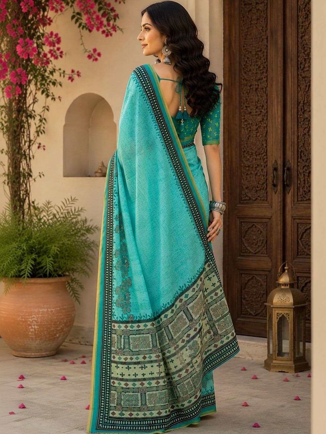 BORAD FASHION Paisley Fusion Chanderi Saree thumbnail 4