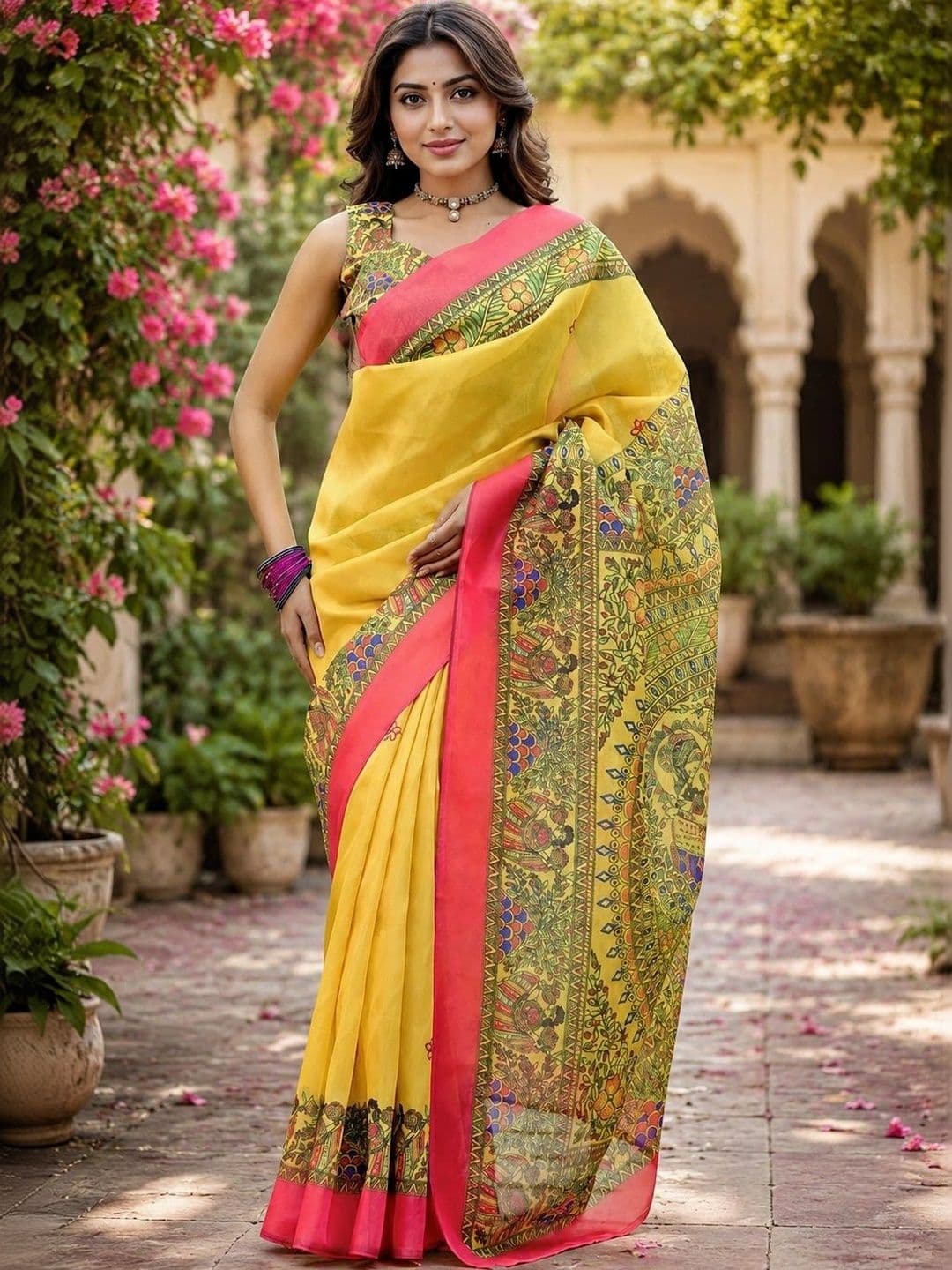 BORAD FASHION Designer Chanderi Saree - view 1