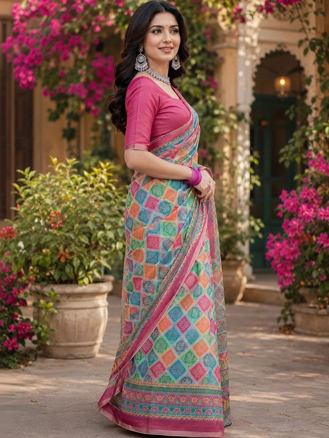 BORAD FASHION Women Designer Chanderi Saree thumbnail 4