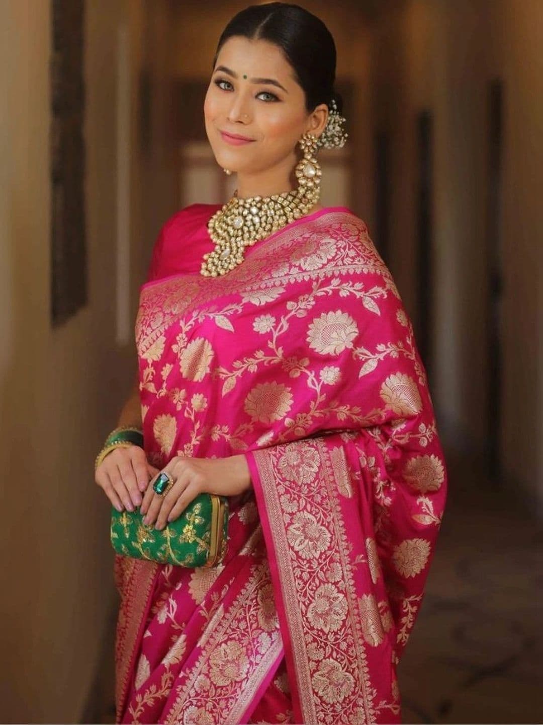 revika Woven Design Zari Art Silk Designer Kanjeevaram Saree thumbnail 6