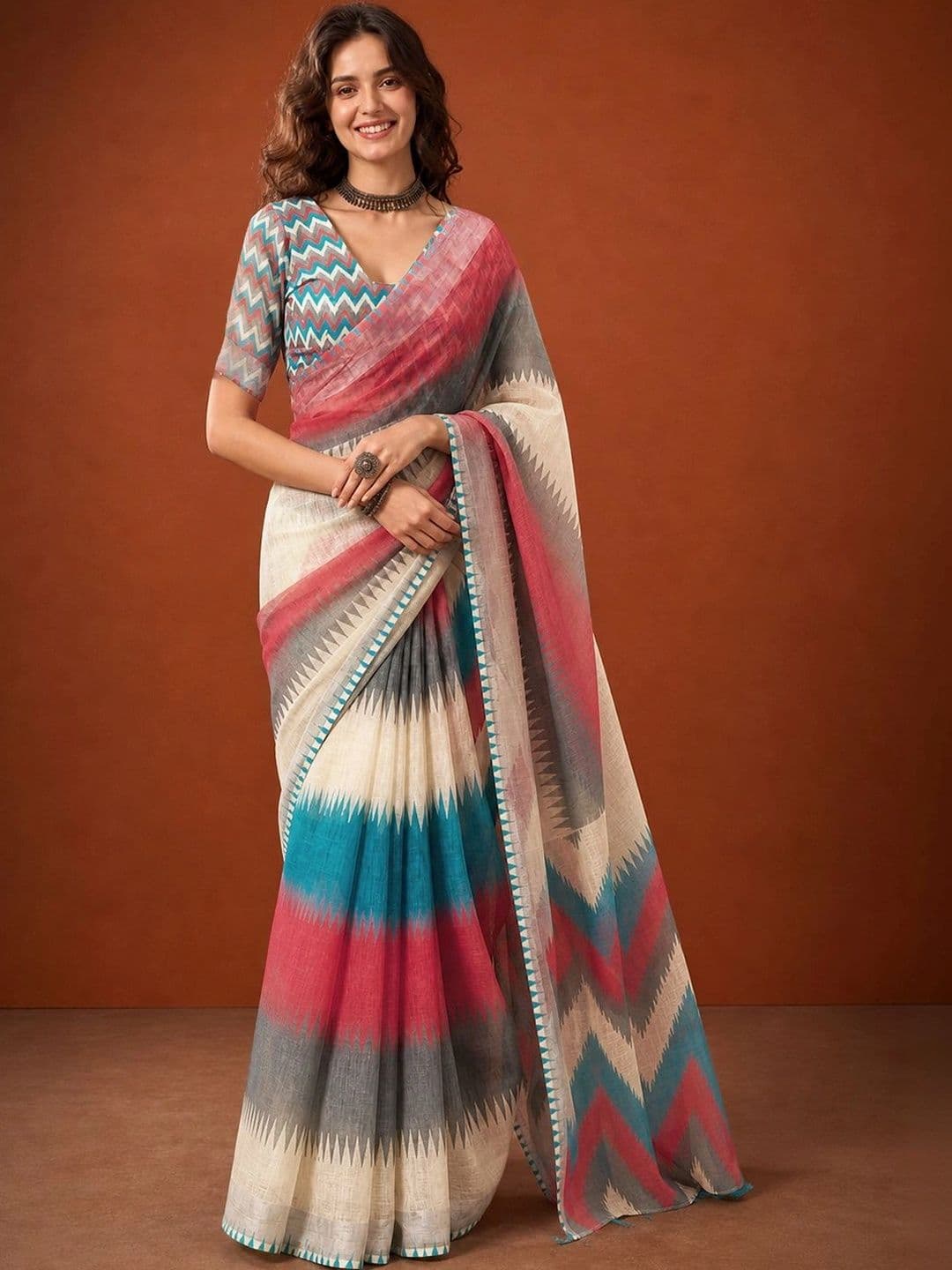 Suha Silk Blend Saree thumbnail 2