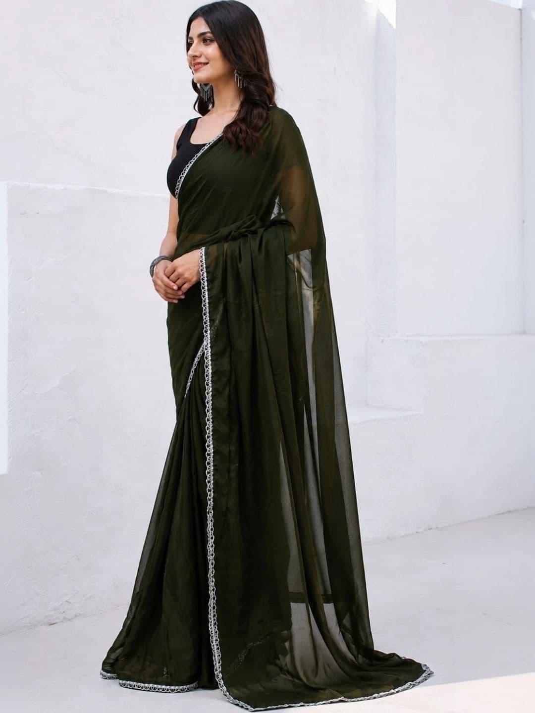 Sangria Poly Georgette Saree thumbnail 4