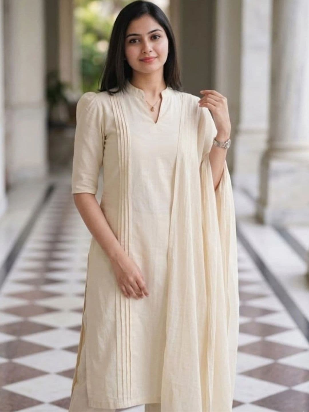 Anouk Women Regular Kurta with Trousers & With Dupatta thumbnail 6