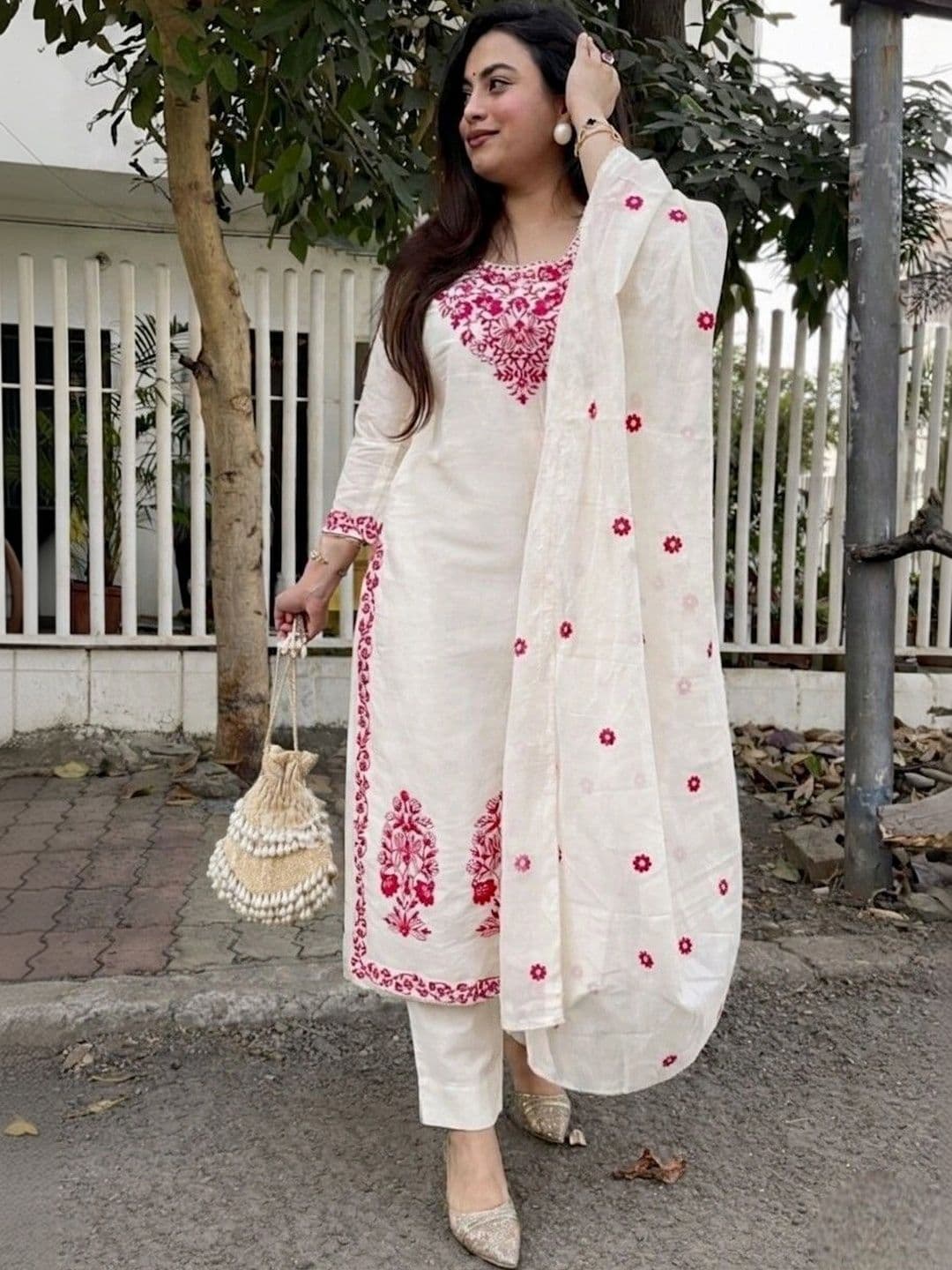 UDBHAV EXPORT Women Ethnic Motifs Embroidered Regular Thread Work Kurta ,Trousers ,Dupatta - view 1