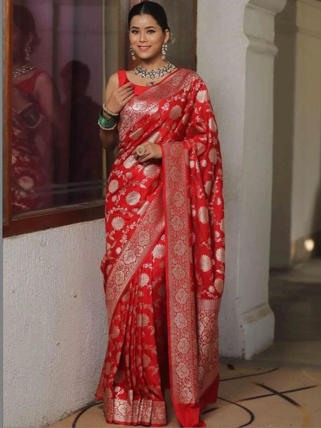 revika Woven Design Zari Art Silk Designer Kanjeevaram Saree - view 1