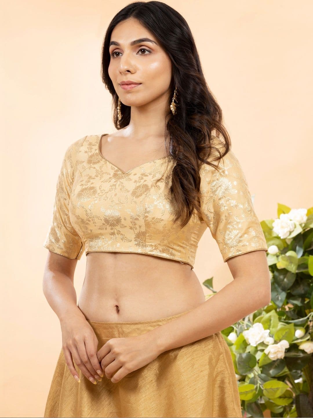 FIGURES DESIGNER Brocade Embroidered Brocade Saree Blouse thumbnail 4
