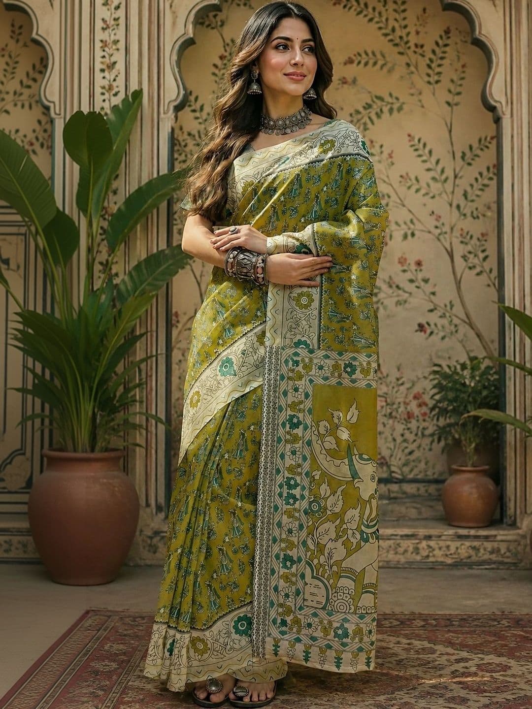 BORAD FASHION Kalamkari Designer Chanderi Saree - view 1