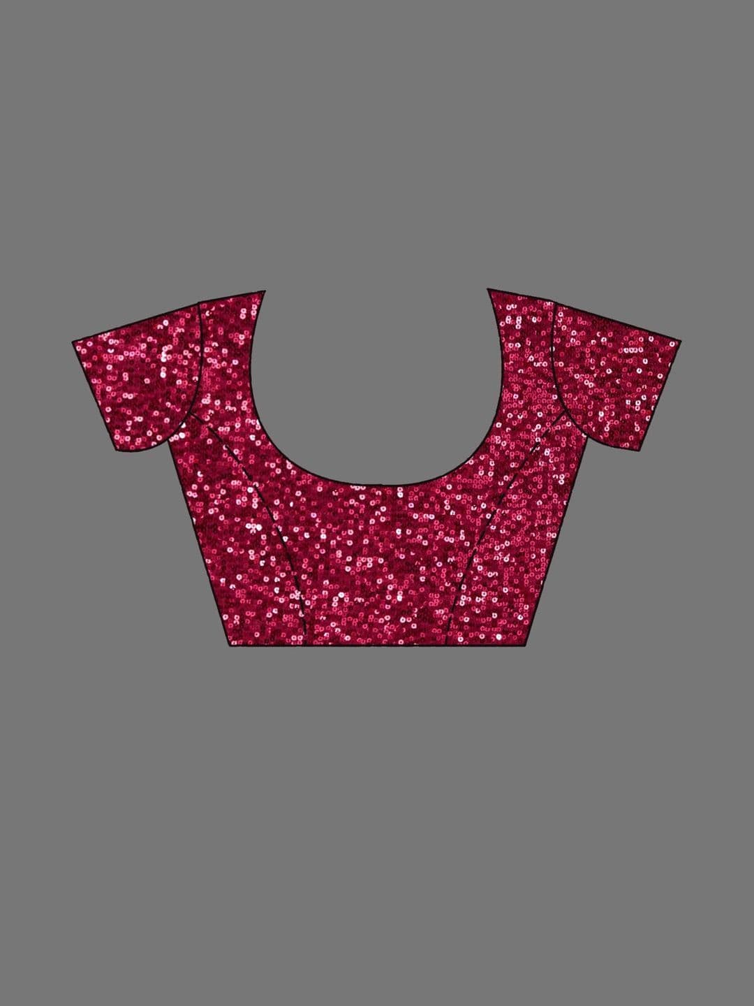 Koskii Women Sequins Maroon Georgette Saree With Unstitched Blouse thumbnail 7