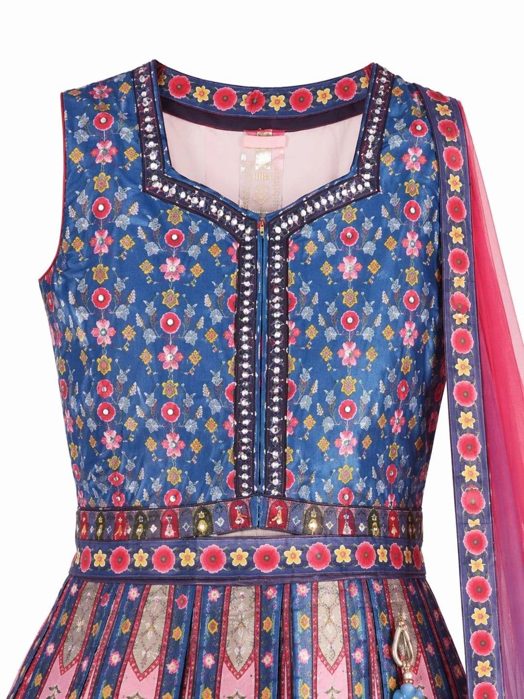 BAESD Girls Printed Mirror Work Ready to Wear Lehenga & Blouse thumbnail 2