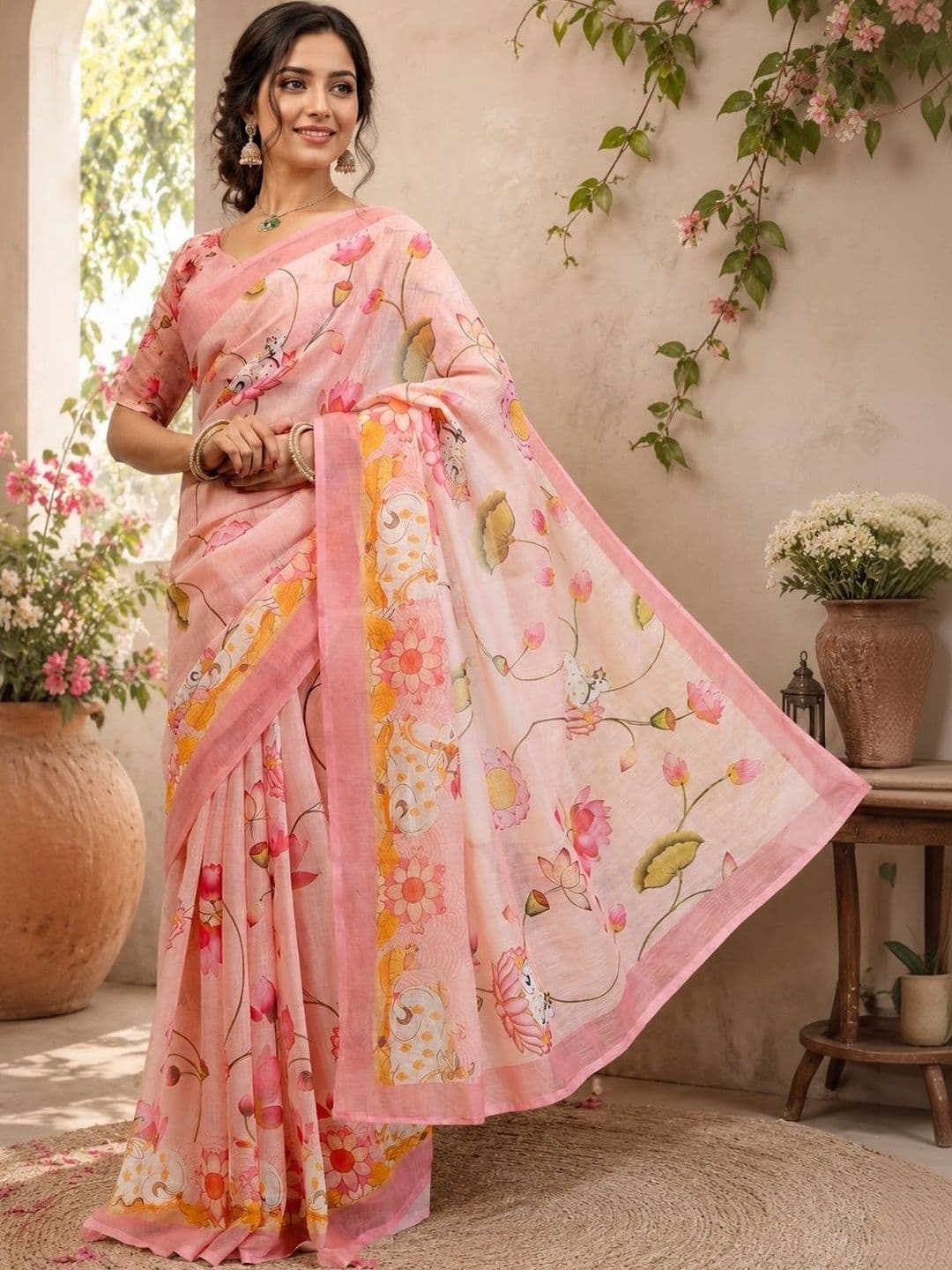 BORAD FASHION Designer Chanderi Saree - view 1