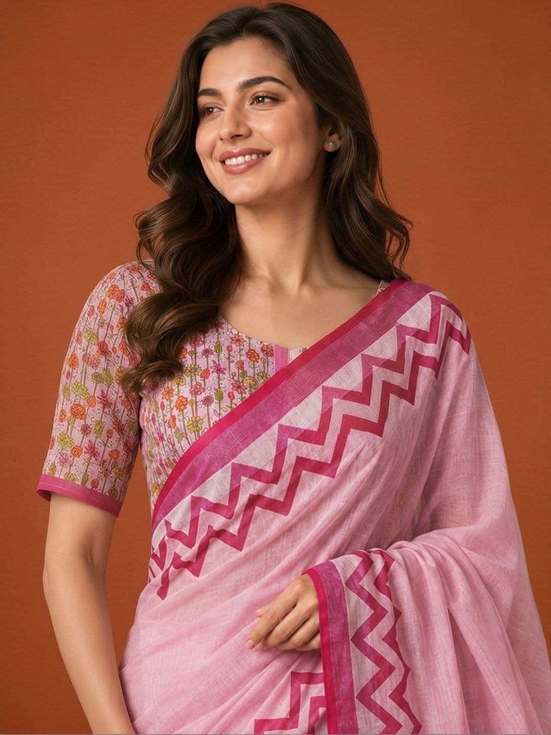 Suha Floral Silk Blend Saree thumbnail 7
