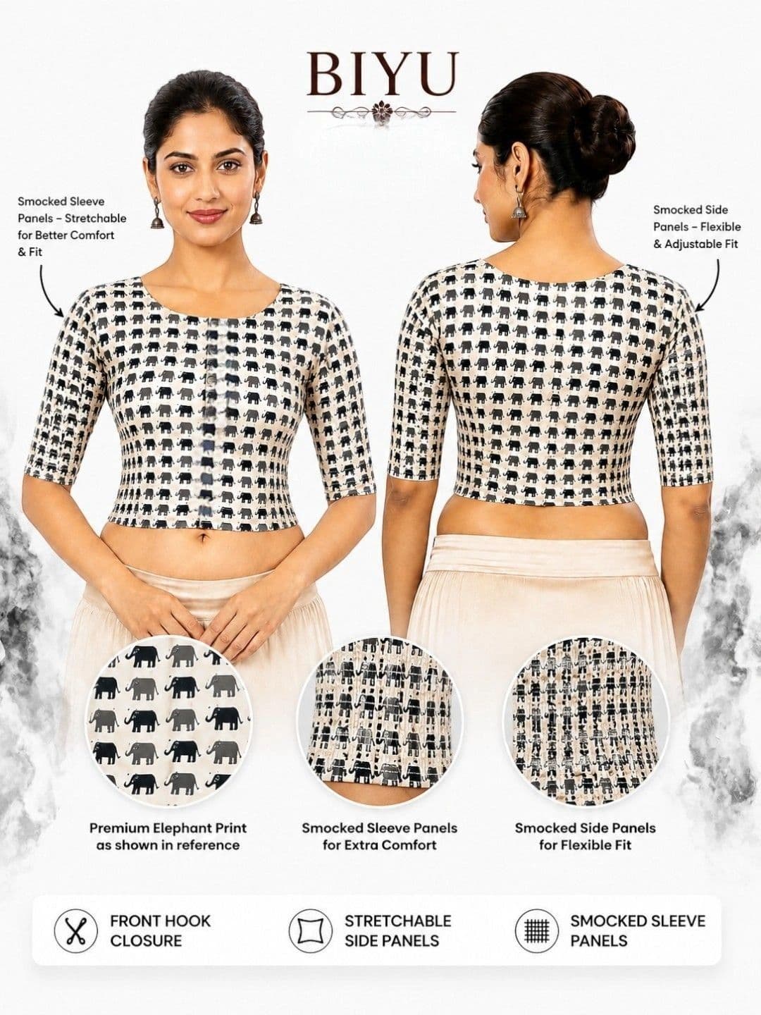 Biyu Cotton Printed Saree Blouse thumbnail 3