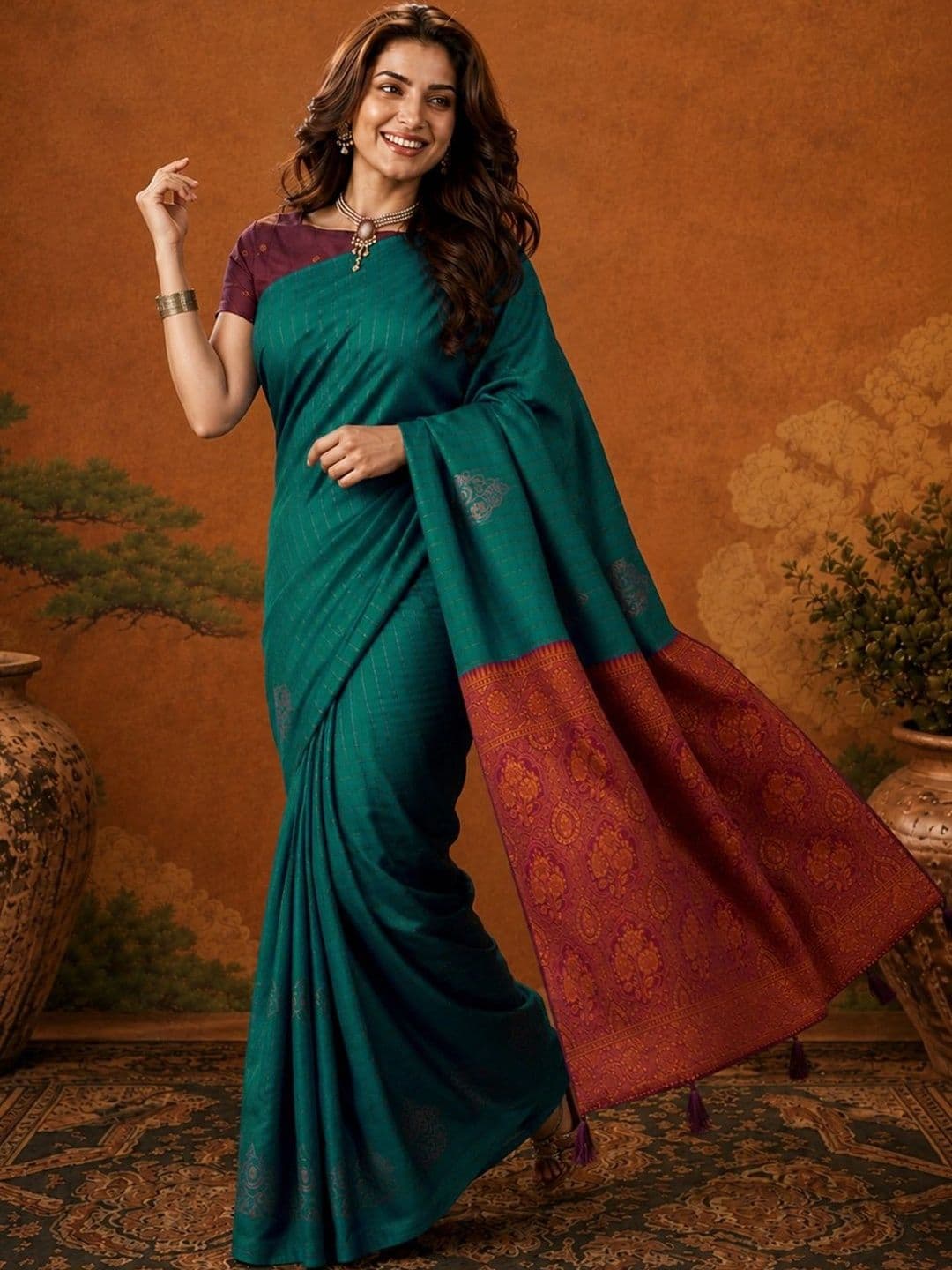 Suha Zari Silk Blend Saree - view 1