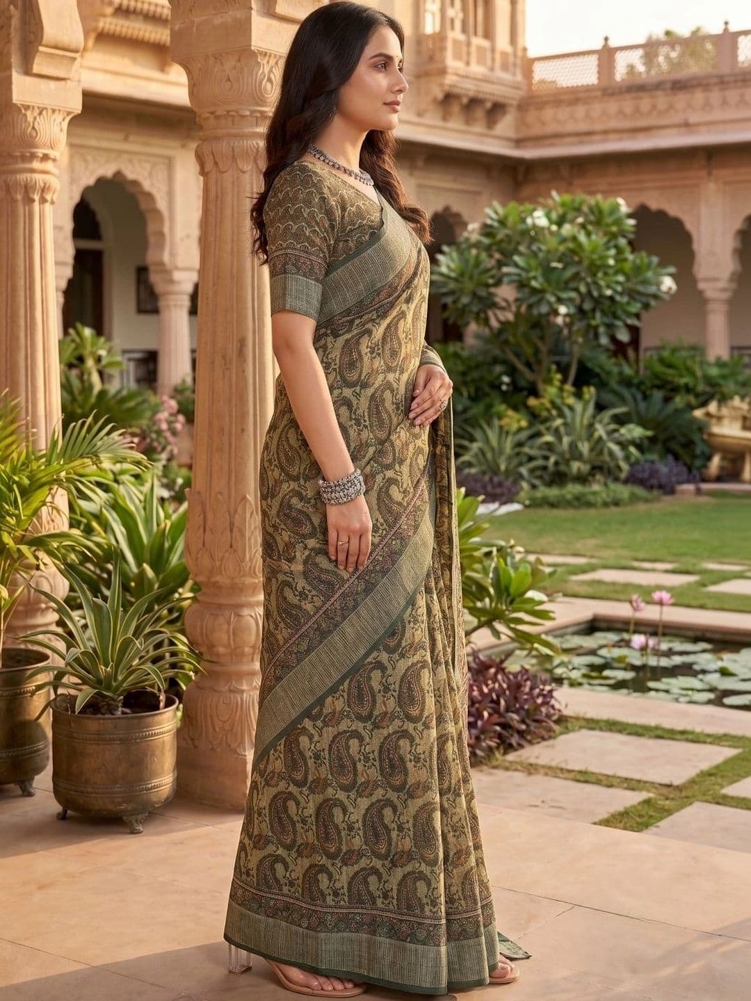 BORAD FASHION Paisley Designer Chanderi Saree thumbnail 4