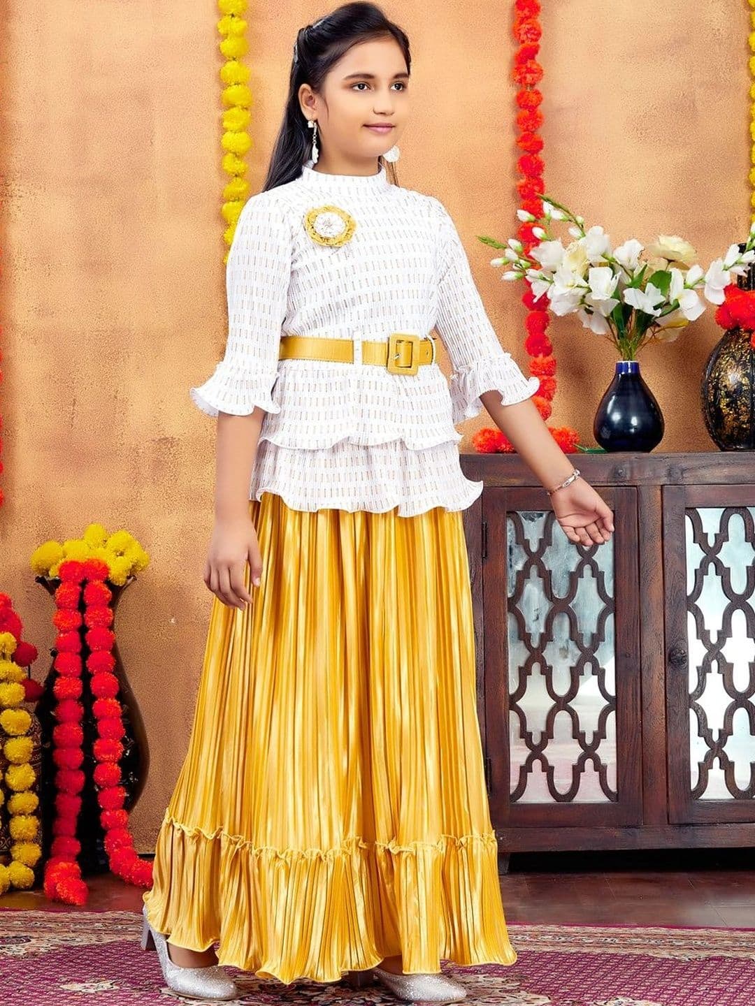 BAESD Girls Printed Ready to Wear Lehenga & thumbnail 2