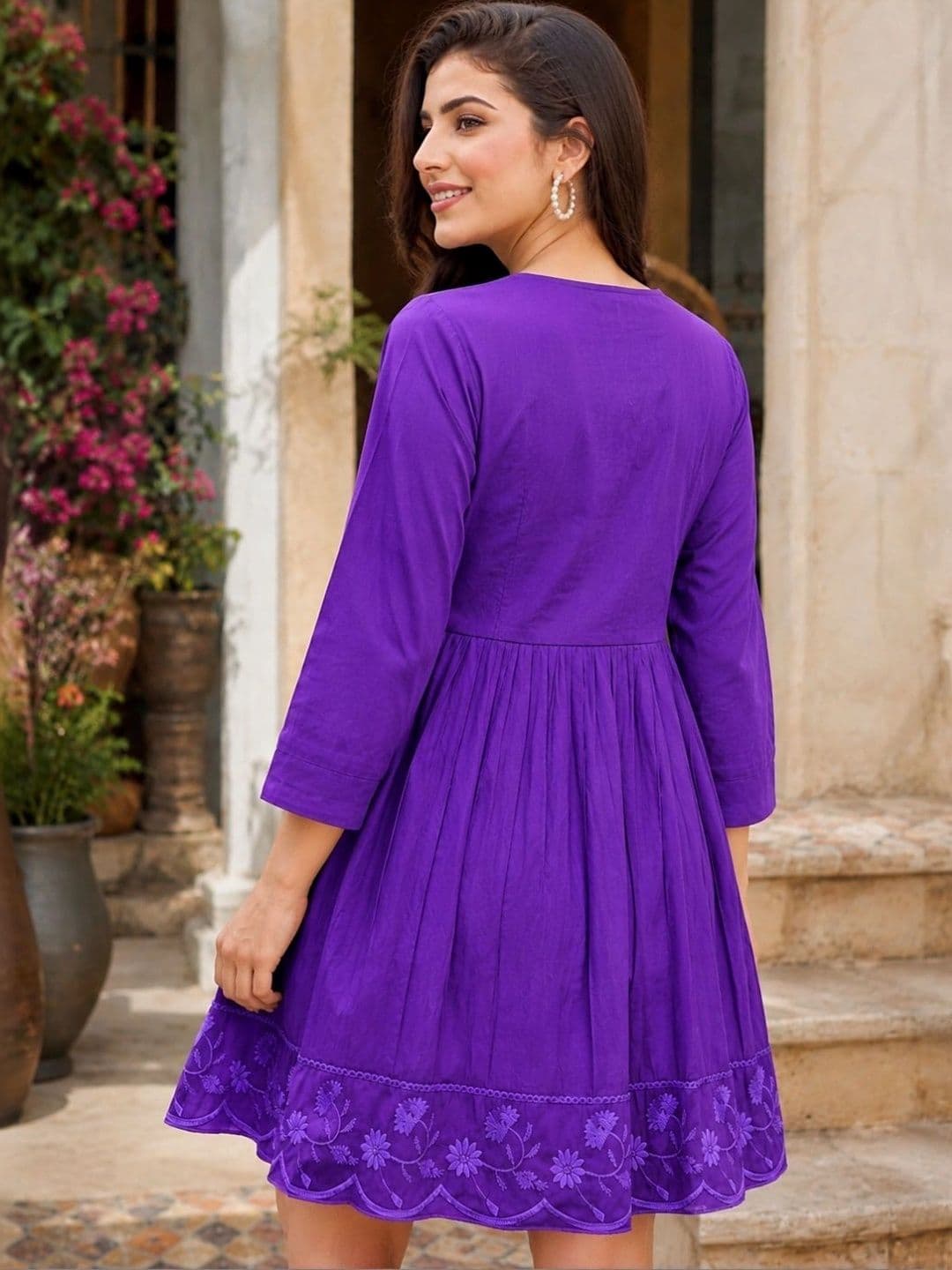 KALINI Women Floral Embroidered A-Line Dress thumbnail 3