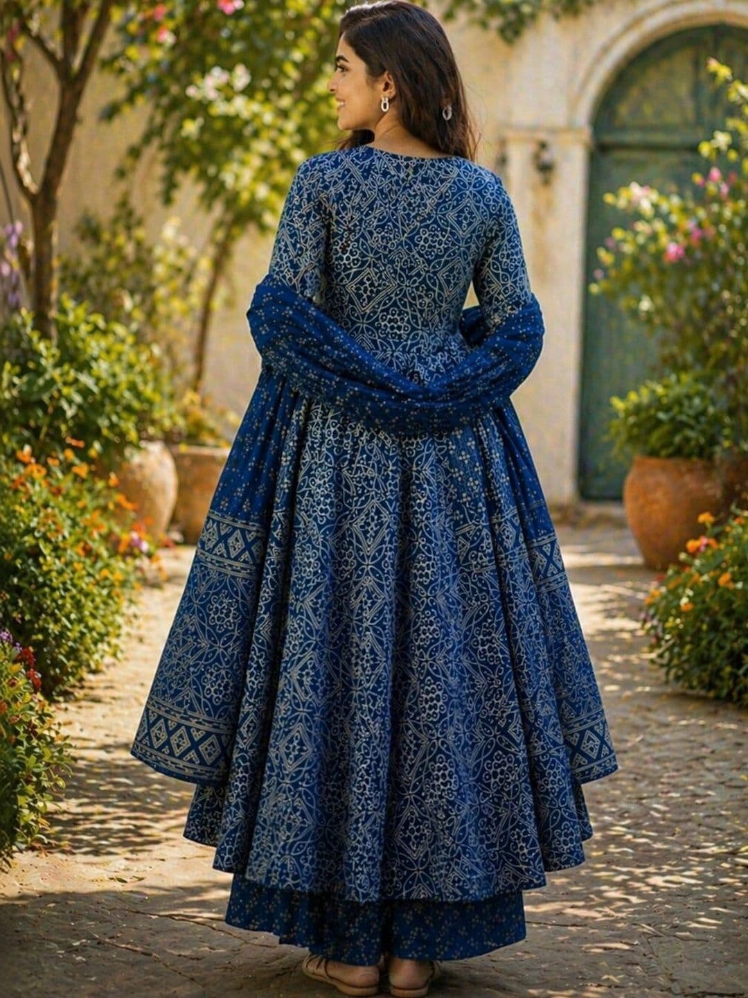 Chhipa Prints Women Ethnic Motifs Printed Angrakha Kurta with Palazzos & With Dupatta thumbnail 5