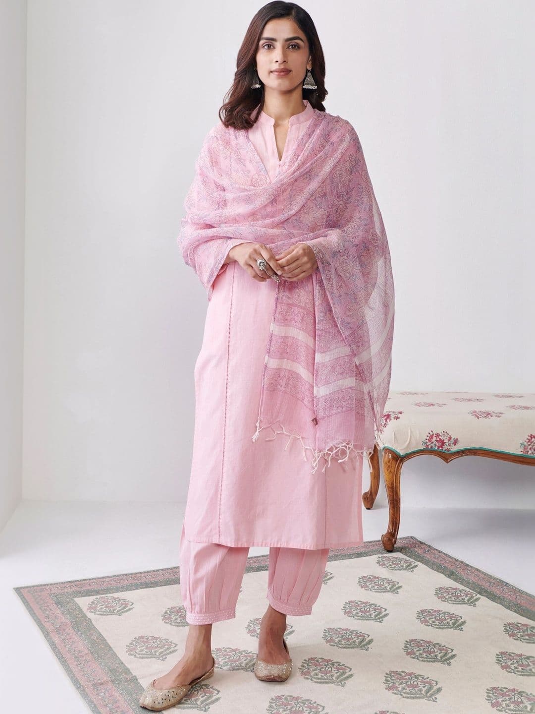 Anouk Women Ethnic Motifs Regular Kurta with Trousers & With Dupatta - view 1