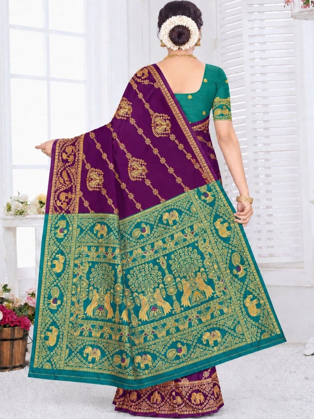 Dimaxi Vastra Ethnic Motifs Zari Silk Blend Kota Saree thumbnail 6