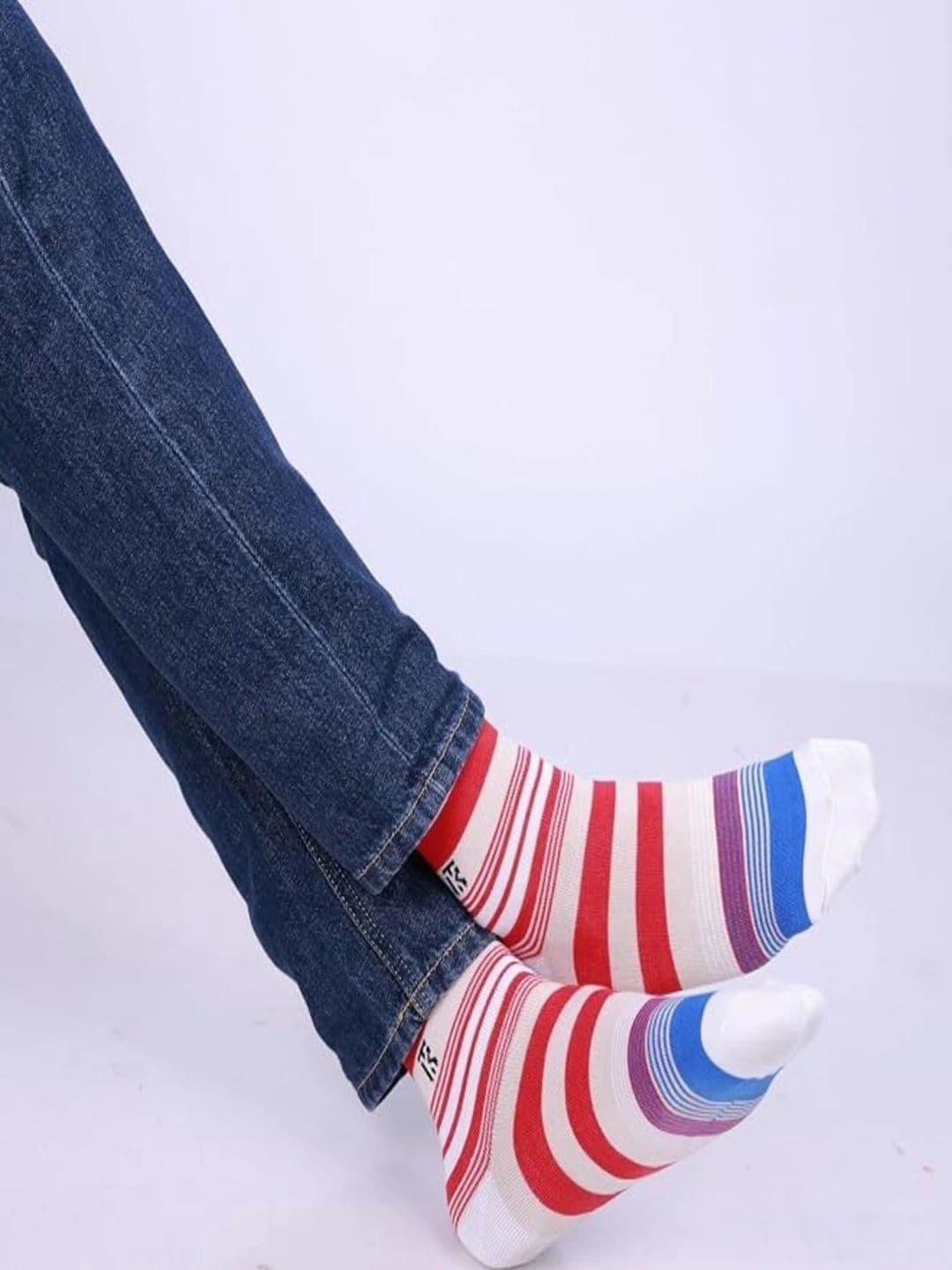 Kikitoes Men Pack of 3 Bamboo Crew Socks Striped Ribbed Soft Breathable thumbnail 5