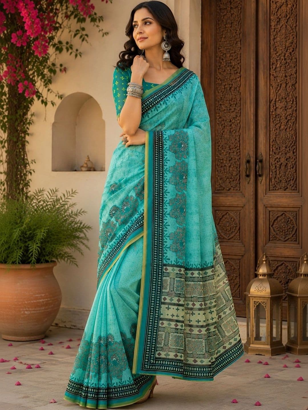 BORAD FASHION Paisley Fusion Chanderi Saree thumbnail 2