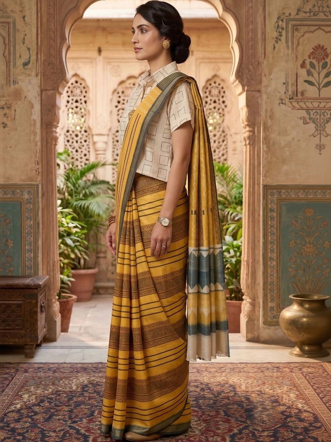 BORAD FASHION Designer Chanderi Saree thumbnail 4