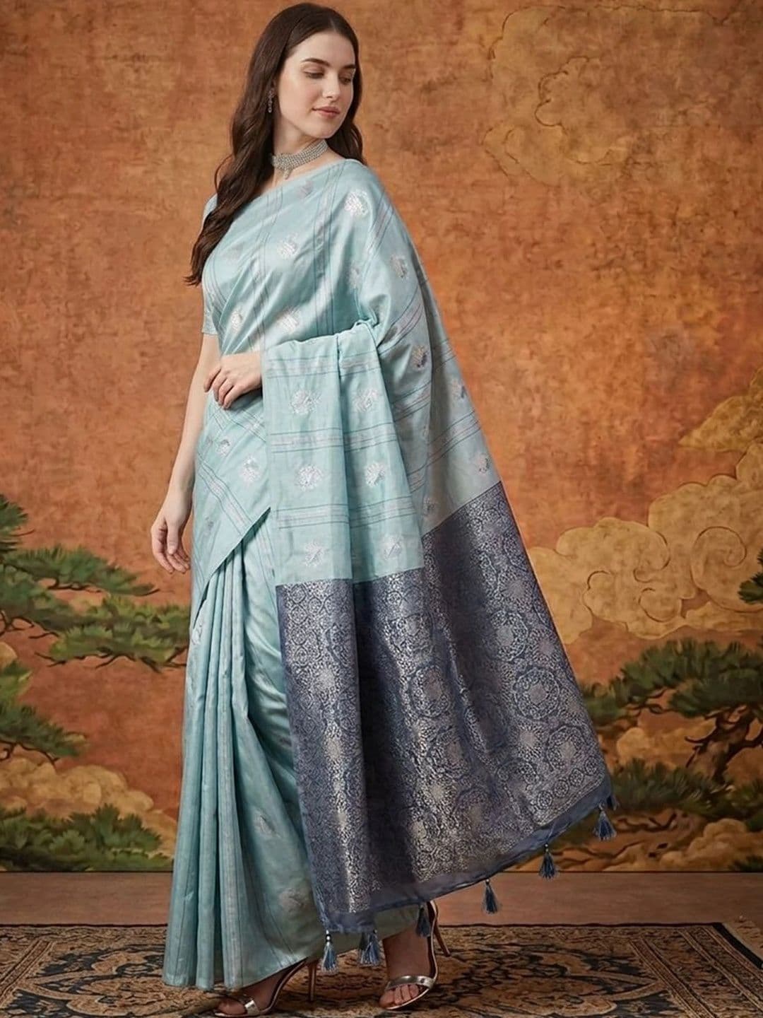 Suha Woven Design Zari Silk Blend Saree - view 1