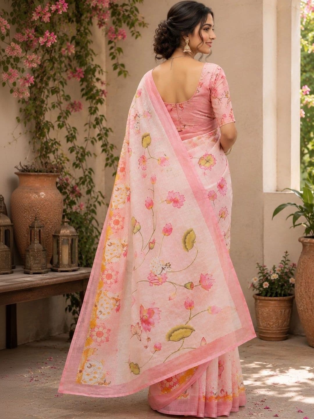 BORAD FASHION Designer Chanderi Saree thumbnail 3