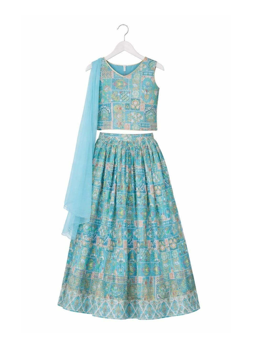 BAESD Girls Printed Ready to Wear Lehenga & thumbnail 4