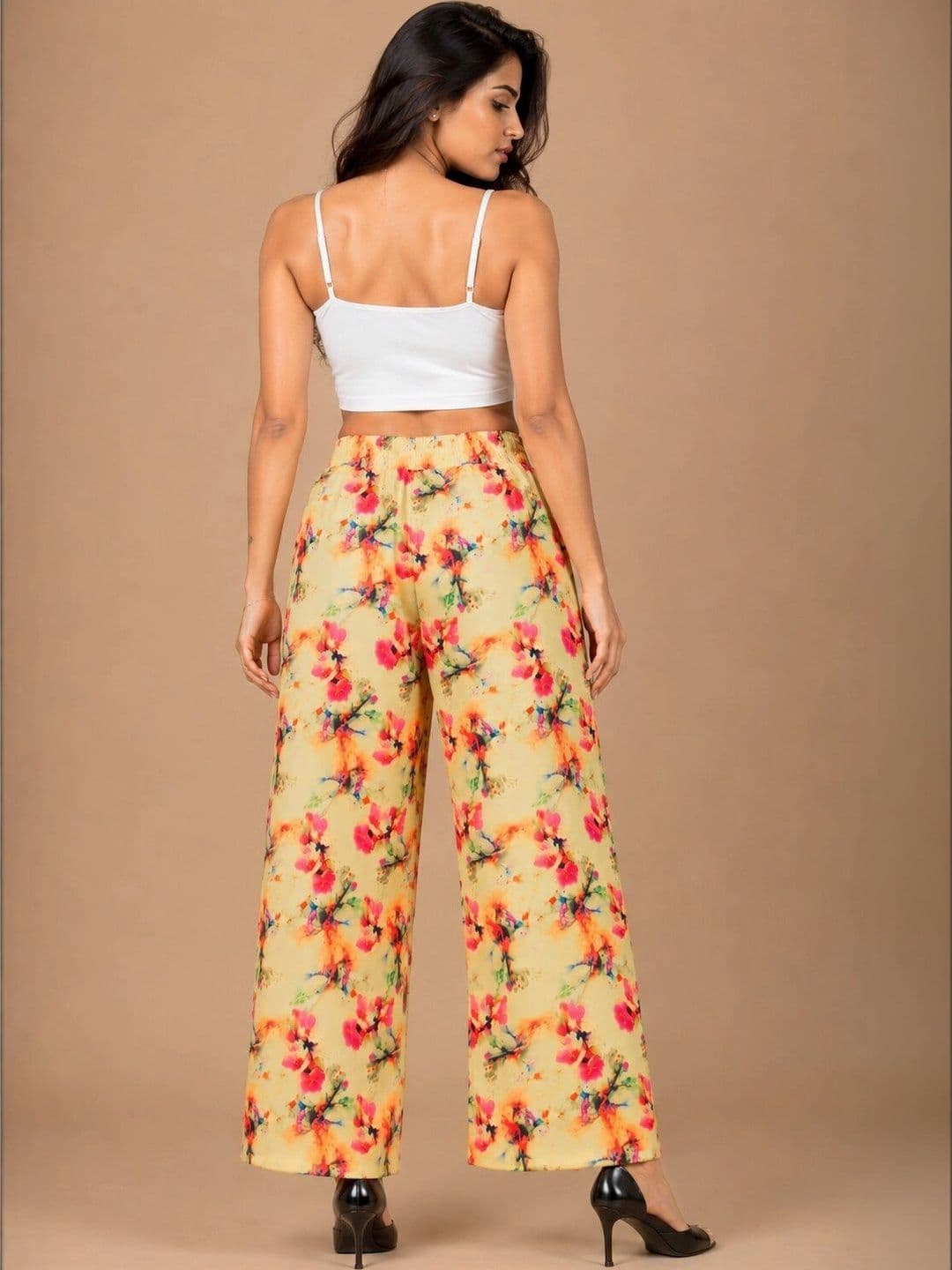 VSP CREATION Women Floral Printed Chambray Palazzos thumbnail 3