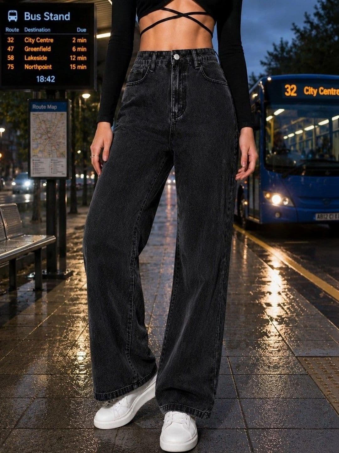 DENIMLOOK Women Flared High-Rise Jeans - view 1