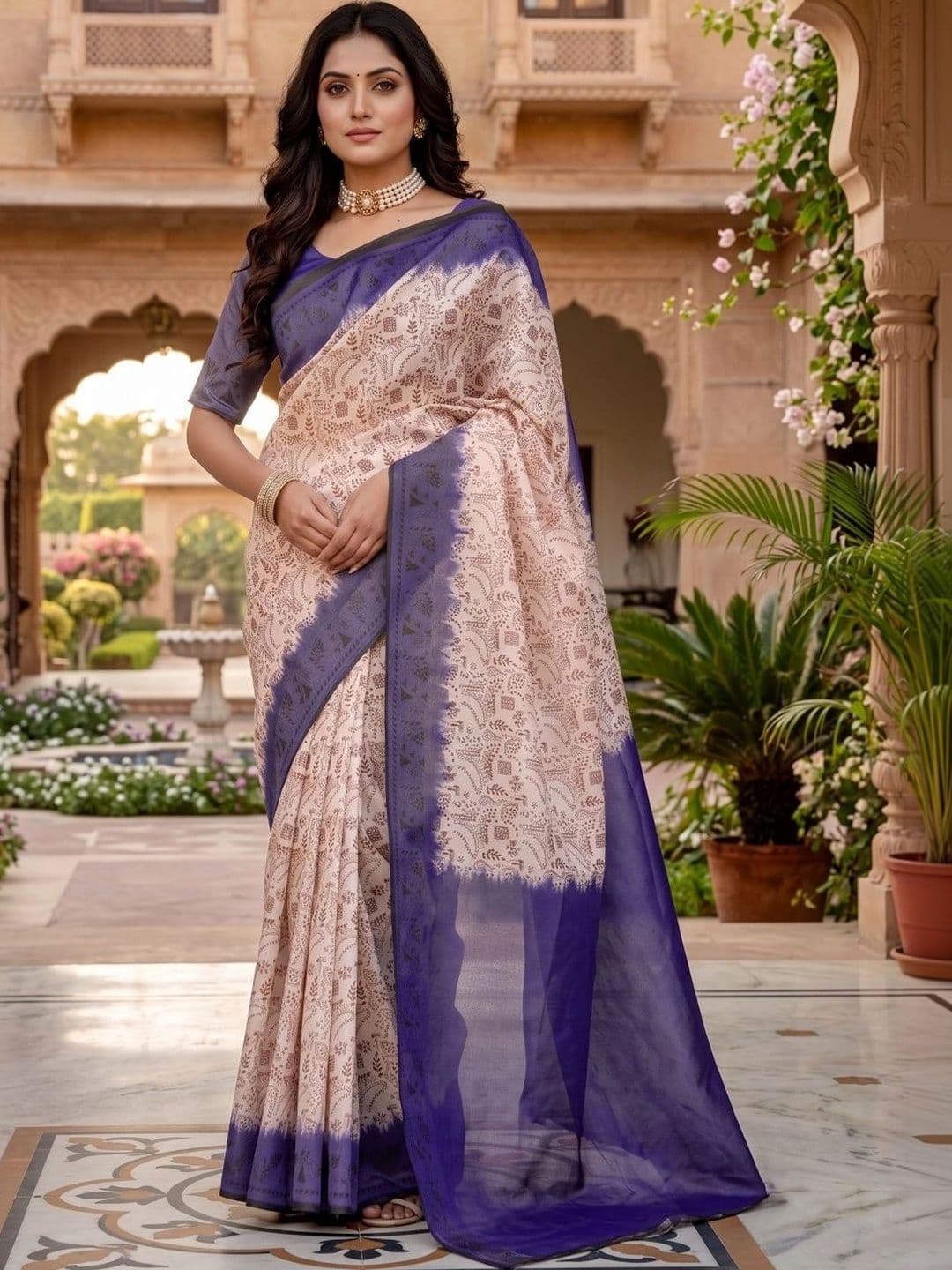 BORAD FASHION Designer Chanderi Saree - view 1