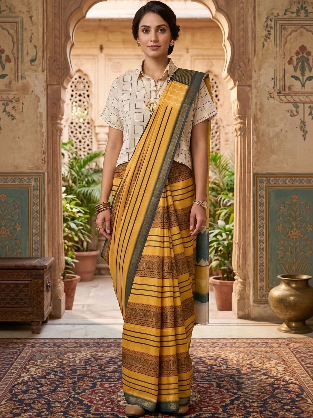 BORAD FASHION Designer Chanderi Saree - view 1