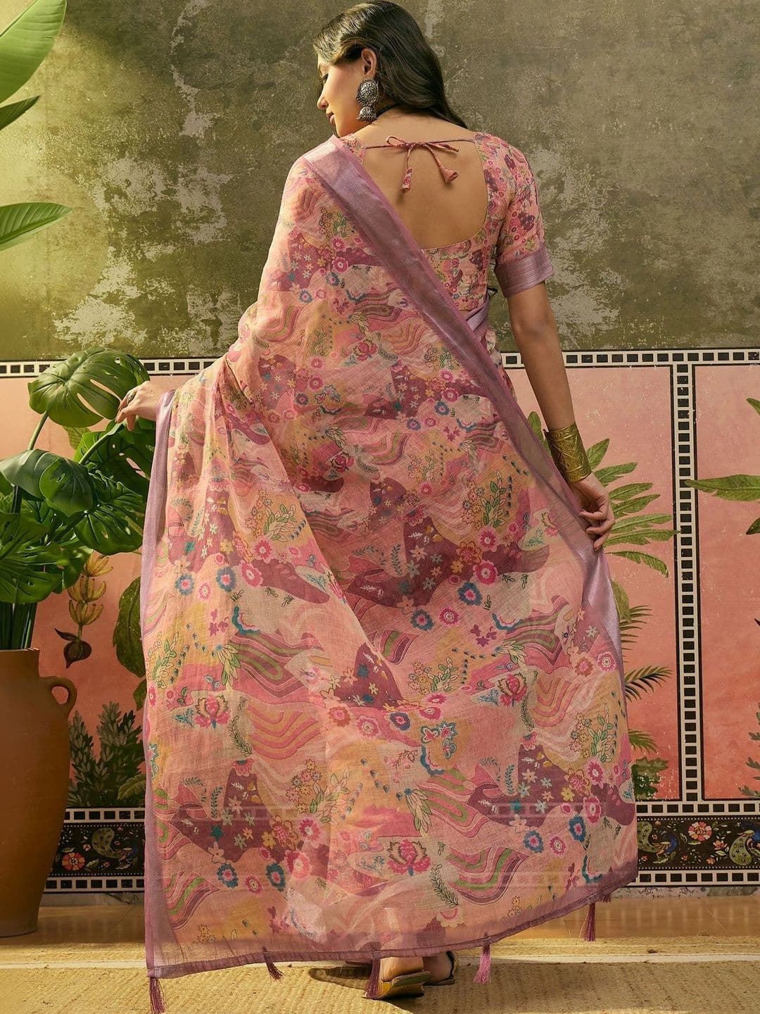 Suha Floral Saree thumbnail 6
