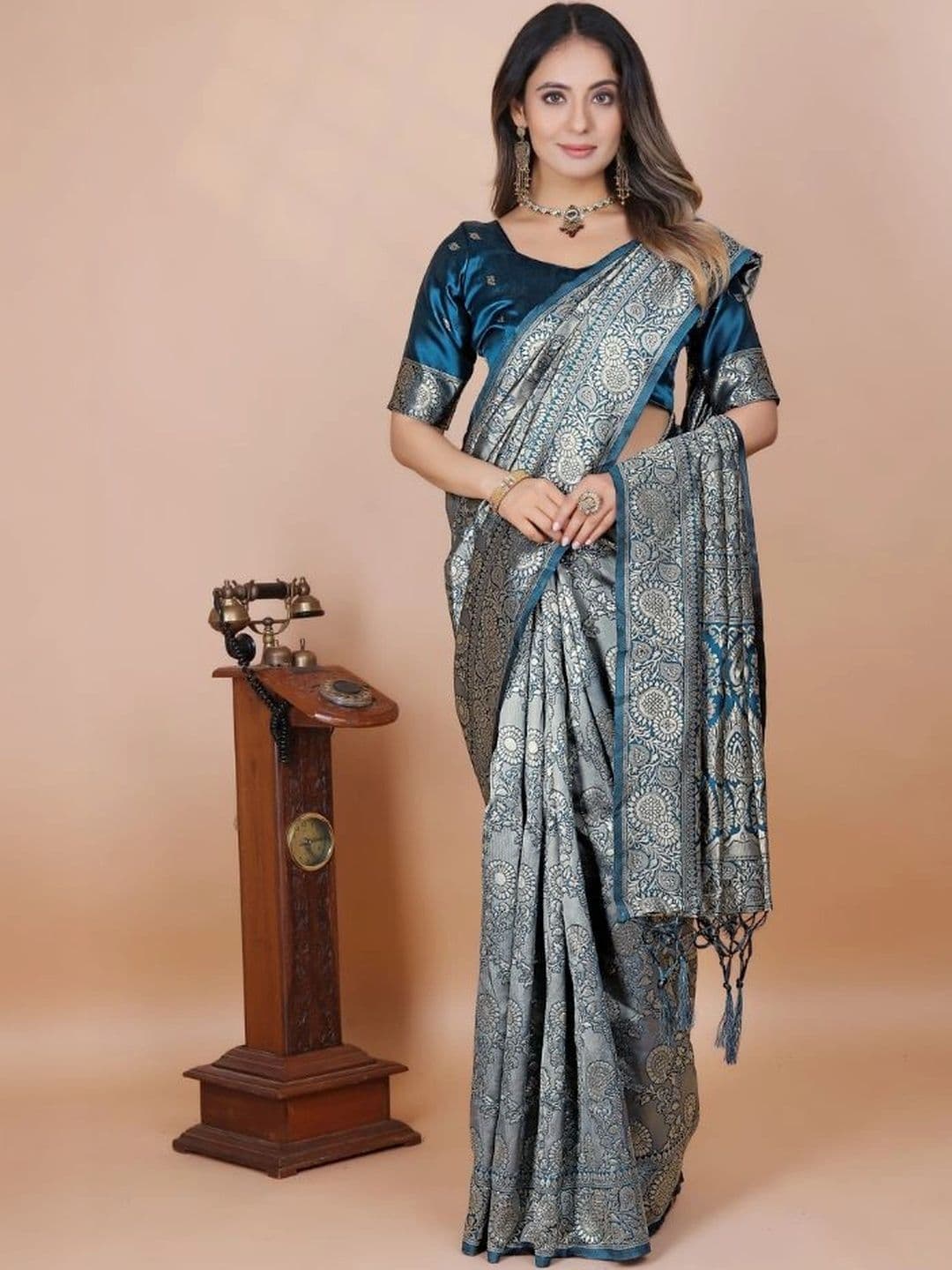 revika Woven Design Zari Art Silk Designer Kanjeevaram Saree - view 1