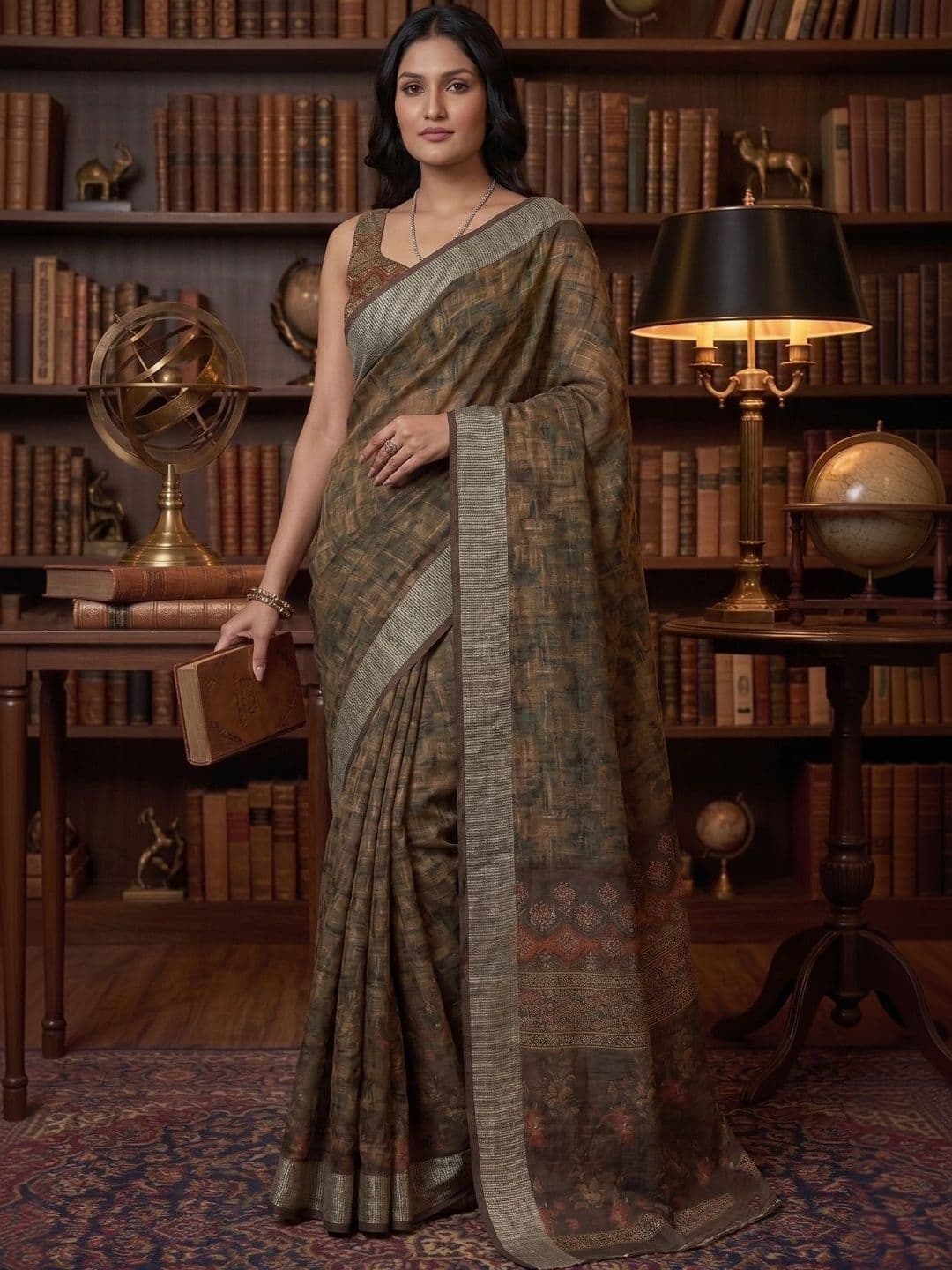 BORAD FASHION Designer Chanderi Saree - view 1