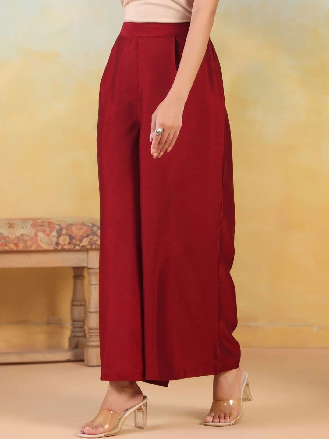 JAIPUR KURTI LUXE Women Knitted Ethnic Palazzos thumbnail 2