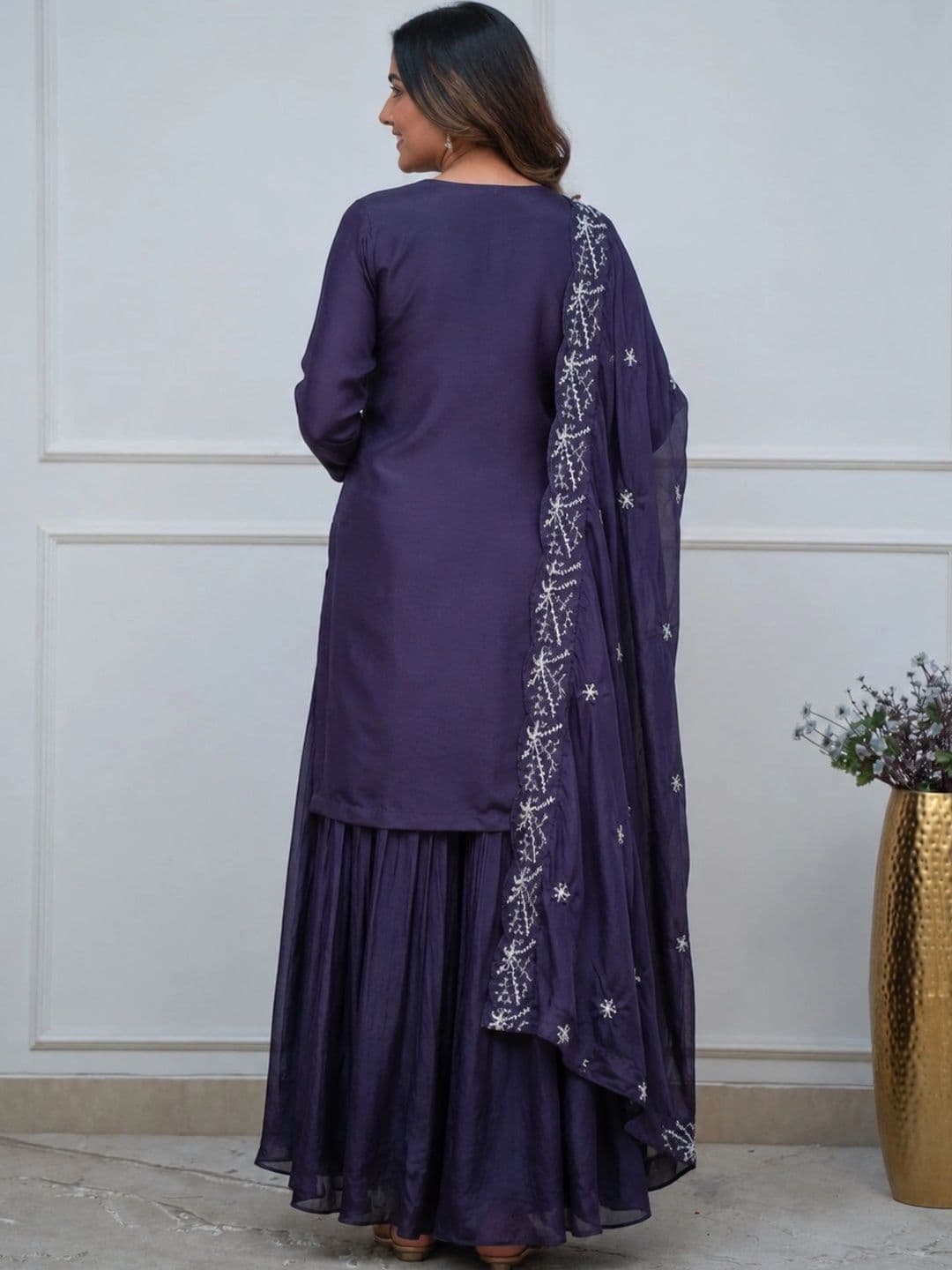 Anouk Women Regular Thread Work Kurta with Sharara & With Dupatta thumbnail 2
