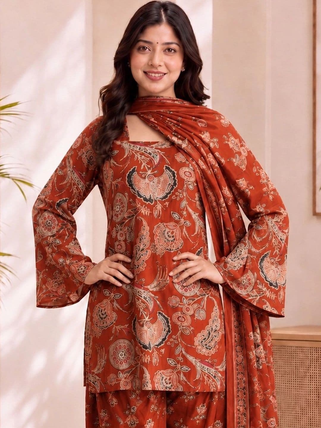 SZN Women Ethnic Motifs Printed Regular Kurta with Patiala & Dupatta thumbnail 3