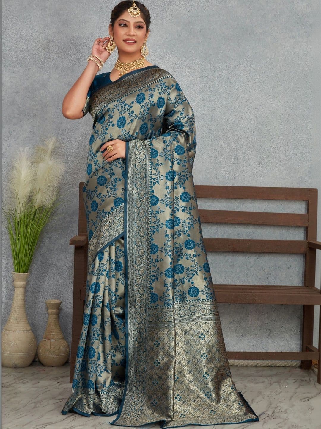 revika Woven Design Zari Art Silk Designer Kanjeevaram Saree - view 1