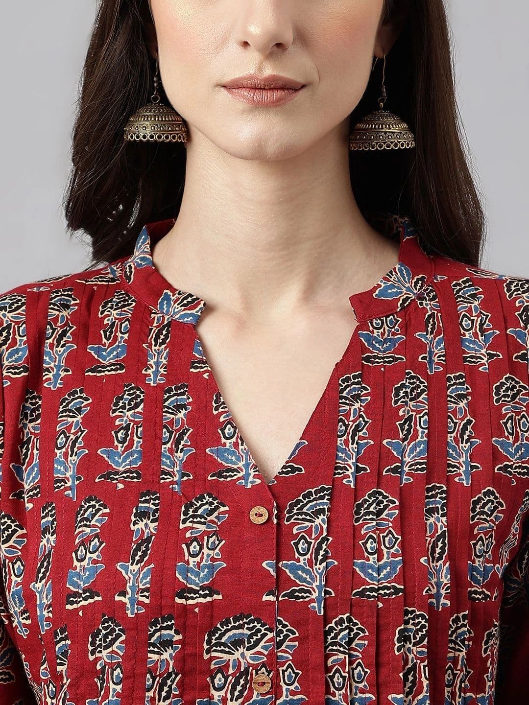 Janasya Women Ethnic Motifs Printed Indie Prints Kurta thumbnail 4