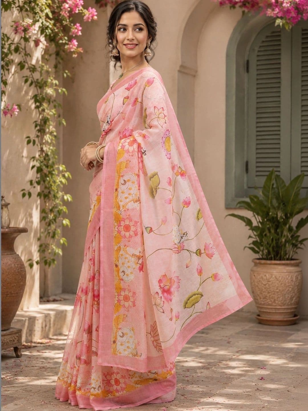 BORAD FASHION Designer Chanderi Saree thumbnail 4