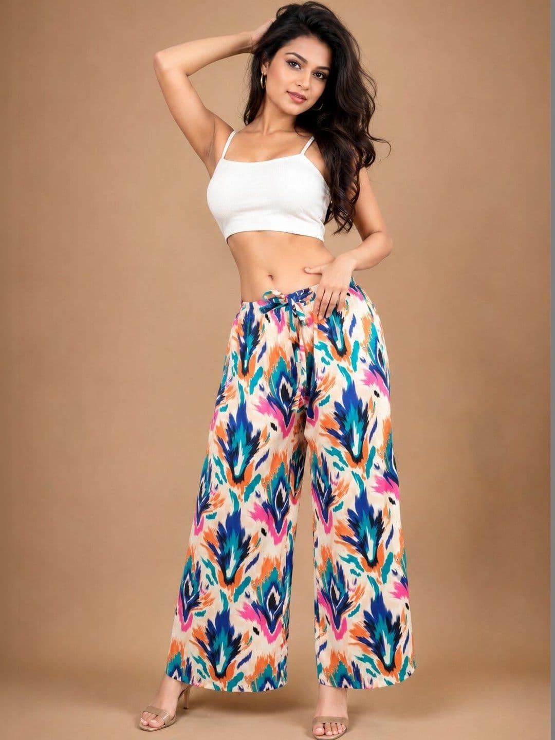VSP CREATION Women Printed Chambray Palazzos - view 1