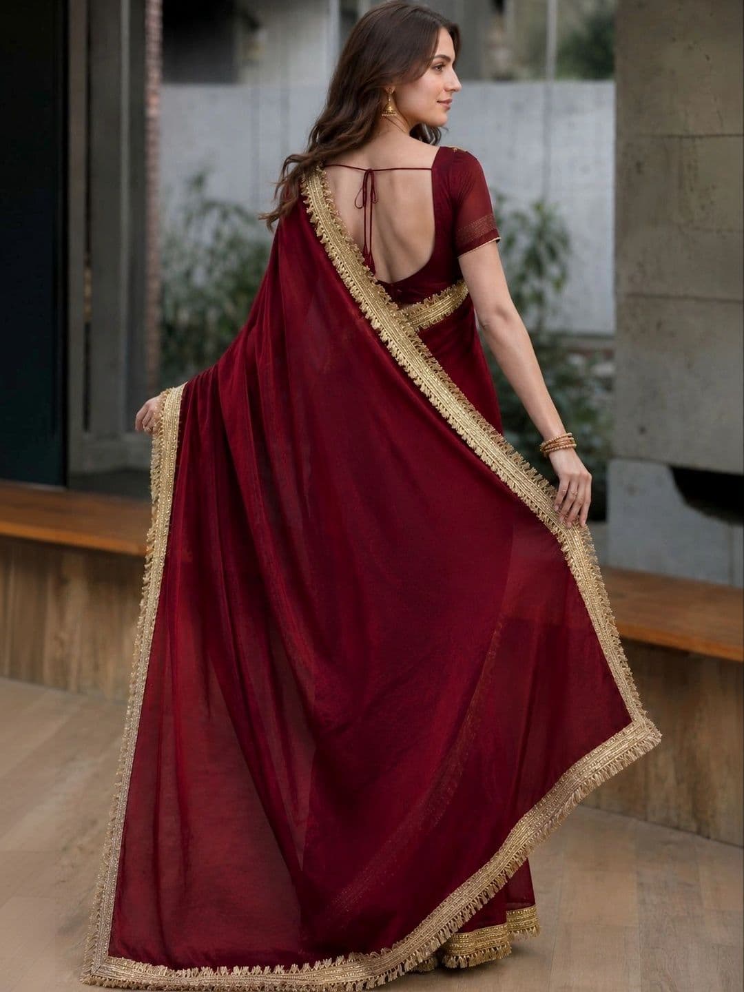 KALINI Silk Blend Heavy Work Saree thumbnail 2
