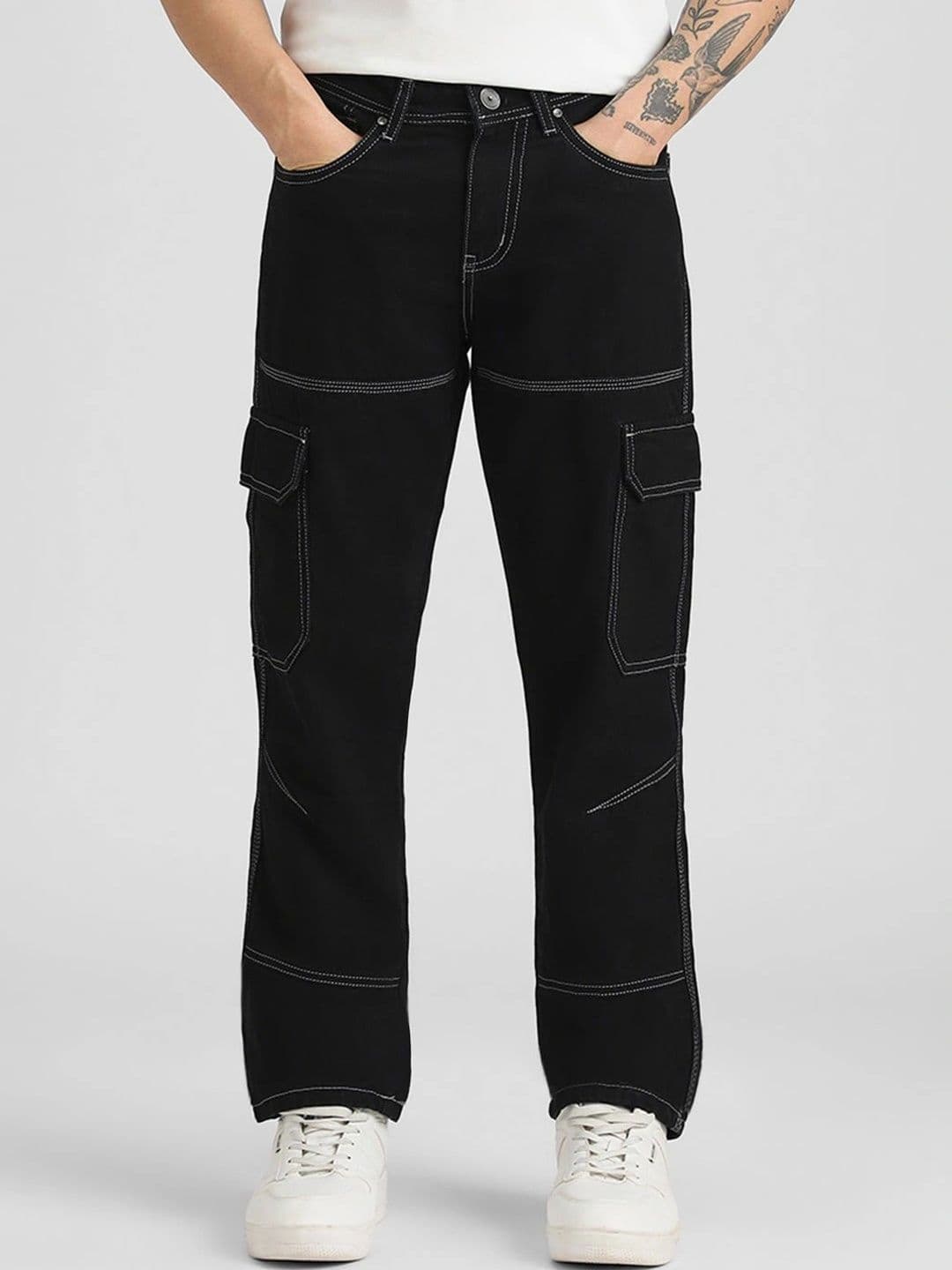 Klub Fox Men Straight Fit Mid-Rise Stretchable Jeans - view 1