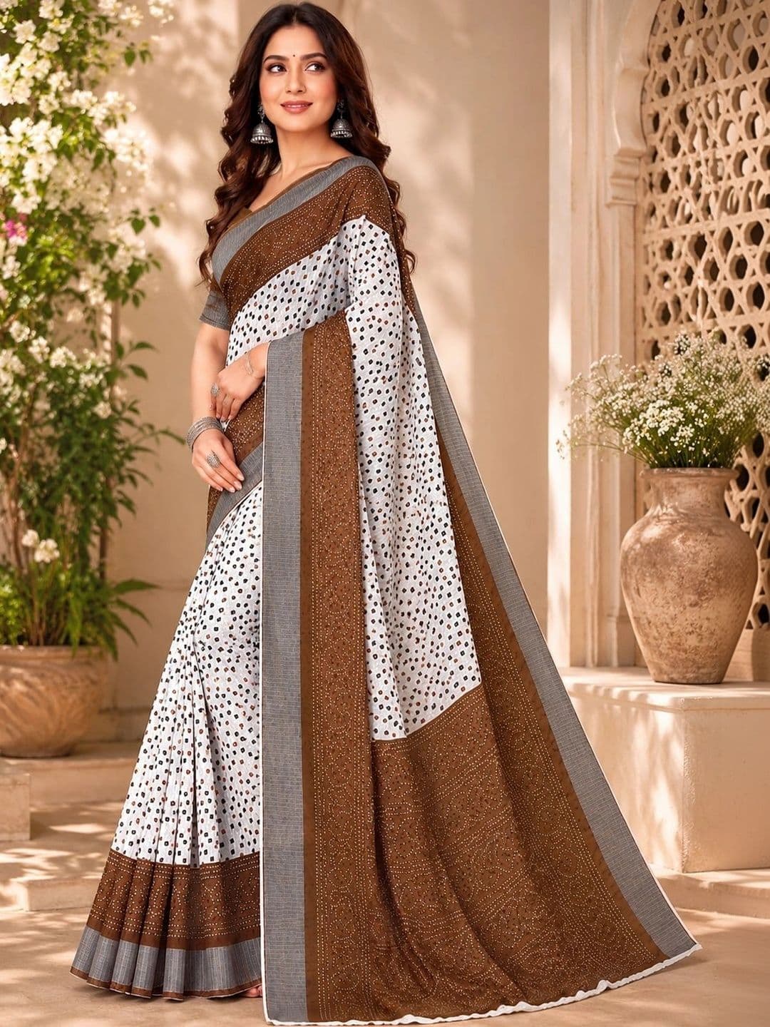 BORAD FASHION Polka Dot Designer Chanderi Saree thumbnail 4