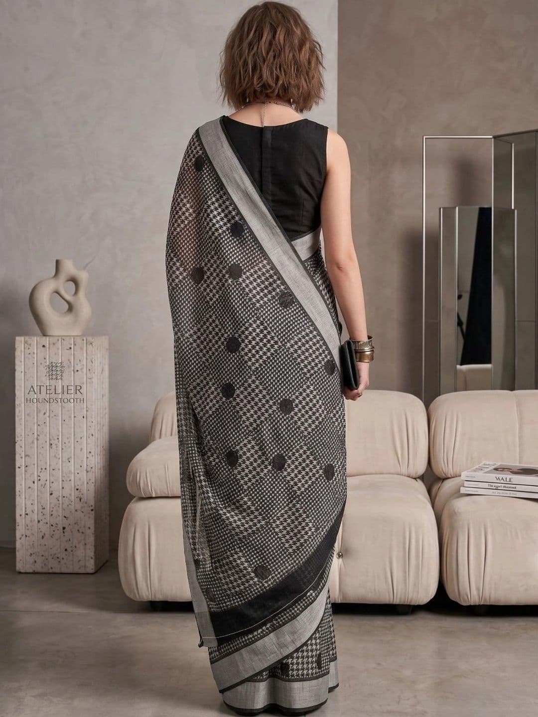 BORAD FASHION Designer Chanderi Saree thumbnail 4