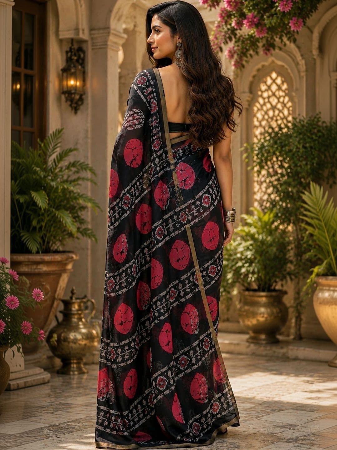 BORAD FASHION Batik Designer Chanderi Saree thumbnail 3
