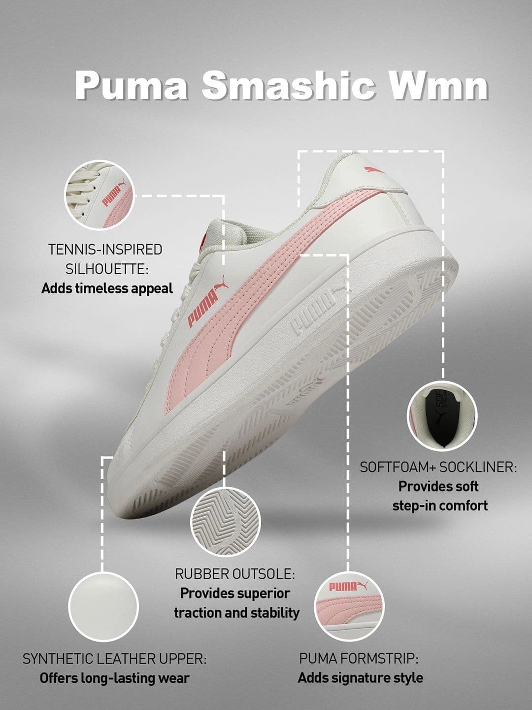 Puma Smashic Women's Comfort Casual Sneakers thumbnail 4
