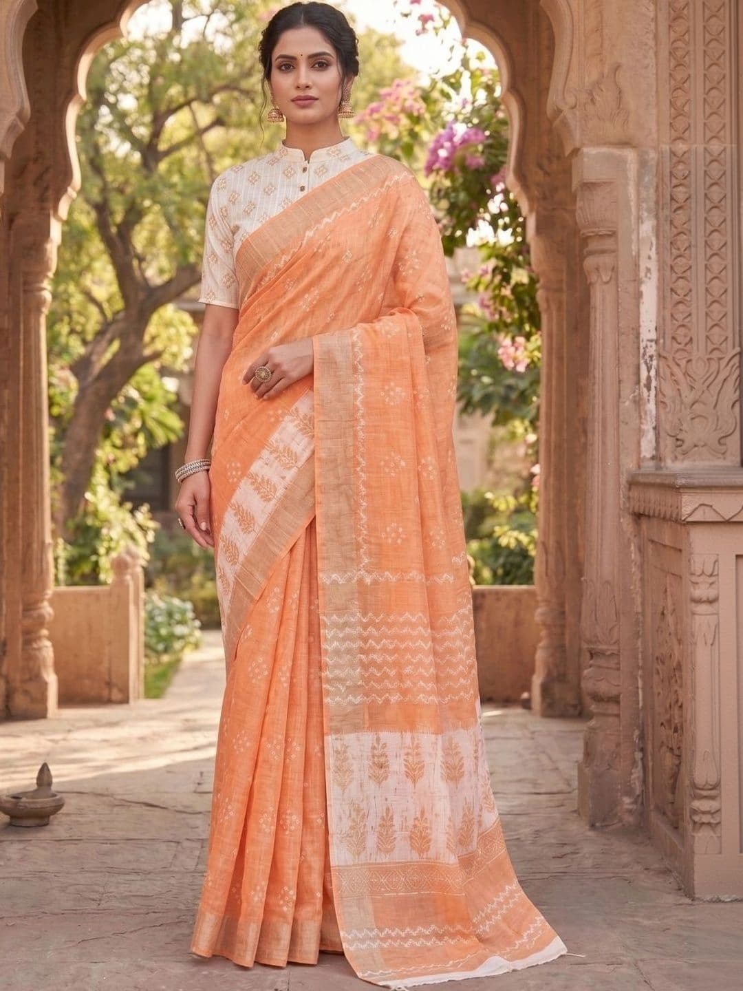 BORAD FASHION Designer Chanderi Saree thumbnail 4